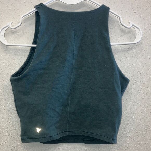 Old Navy Active Powerchill Light Support go dry padded Dark Teal crop top small - Picture 4 of 4